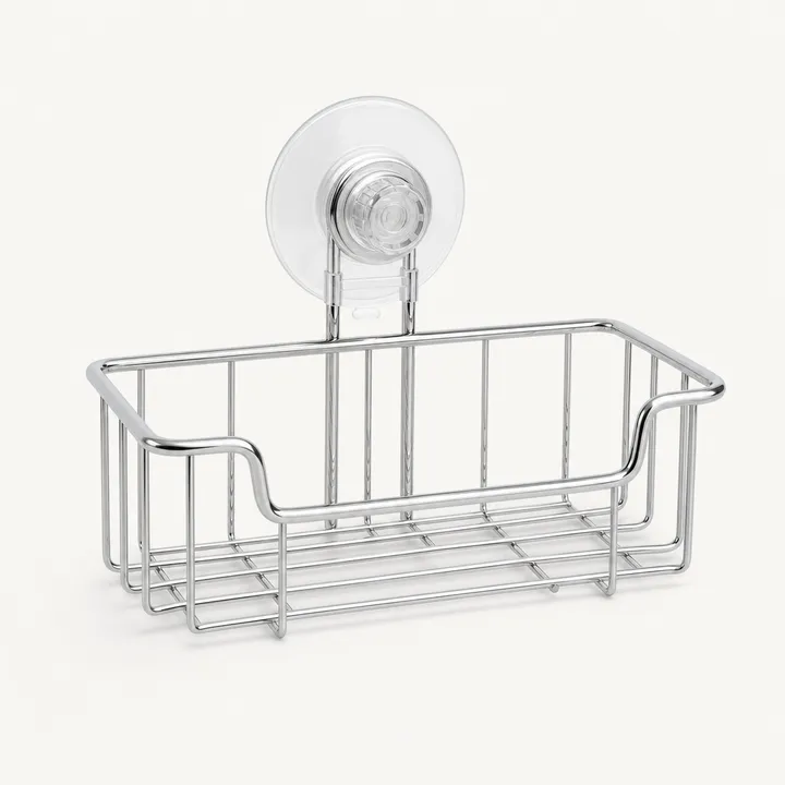 Fusion Loc shower caddy — stainless steel vacuum suction shower shelf
